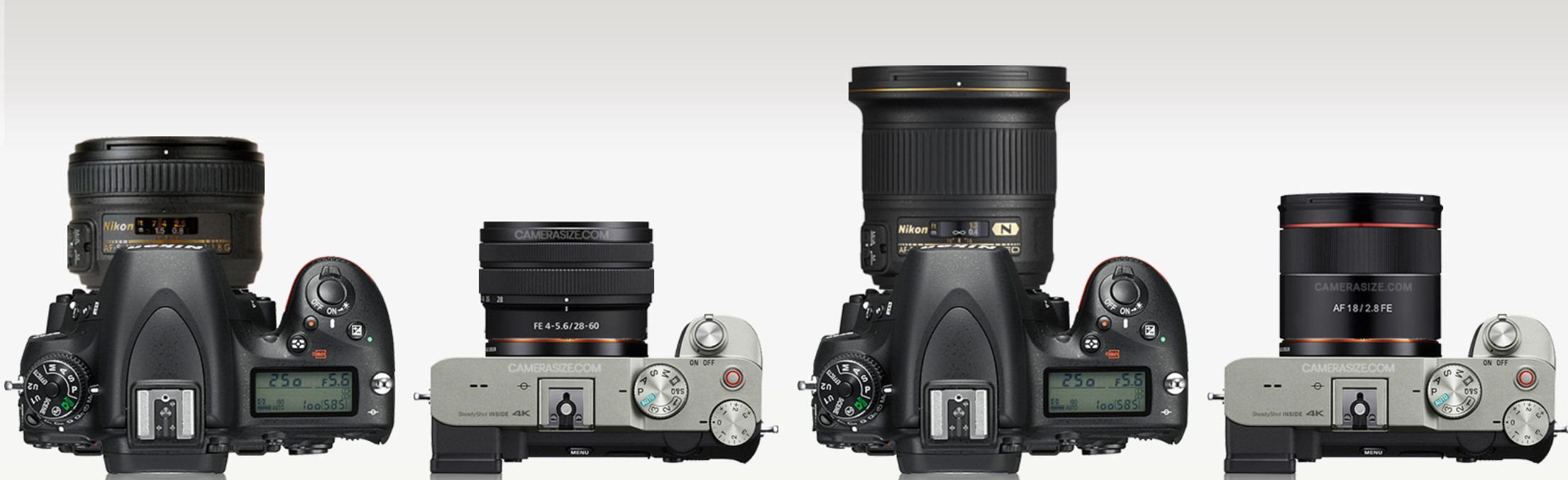 Sony recently released 4 small lenses like the left one. There are also cheaper lenses like the right one.